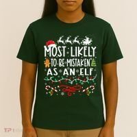 Most Likely To Be Mistaken As An Elf Family Christmas  T-Shirt thumb 4