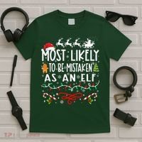 Most Likely To Be Mistaken As An Elf Family Christmas  T-Shirt thumb 5