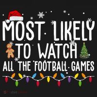 Most Likely To Watch All The Football Games Christmas Apron thumb 3
