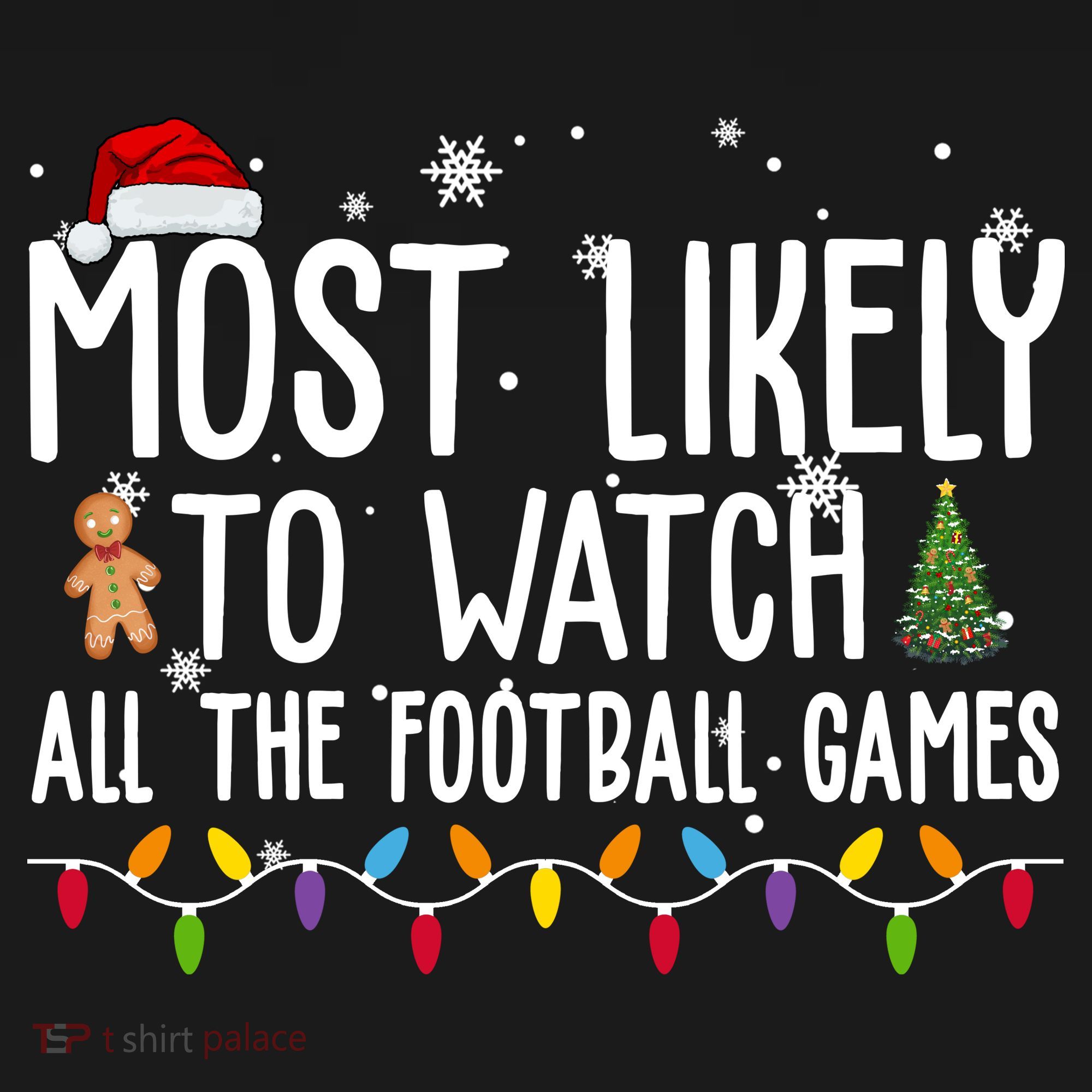 Most Likely To Watch All The Football Games Christmas Apron