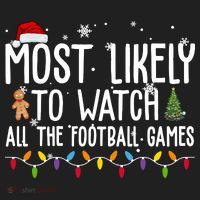 Most Likely To Watch All The Football Games Christmas Beanie thumb 2