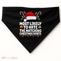 Most Likely To Hat The Matching Christmas Shirts USA-Made Doggie Bandana thumb 0