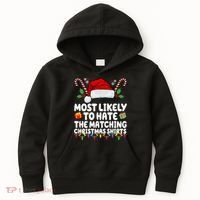 Most Likely To Hat The Matching Christmas Shirts Kids Hoodie thumb 0