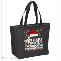 Most Likely To Hat The Matching Christmas Shirts Tote Bag thumb 2