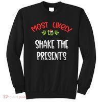 Most Likely To Christmas Shake The Presents Family Group Sweatshirt thumb 0