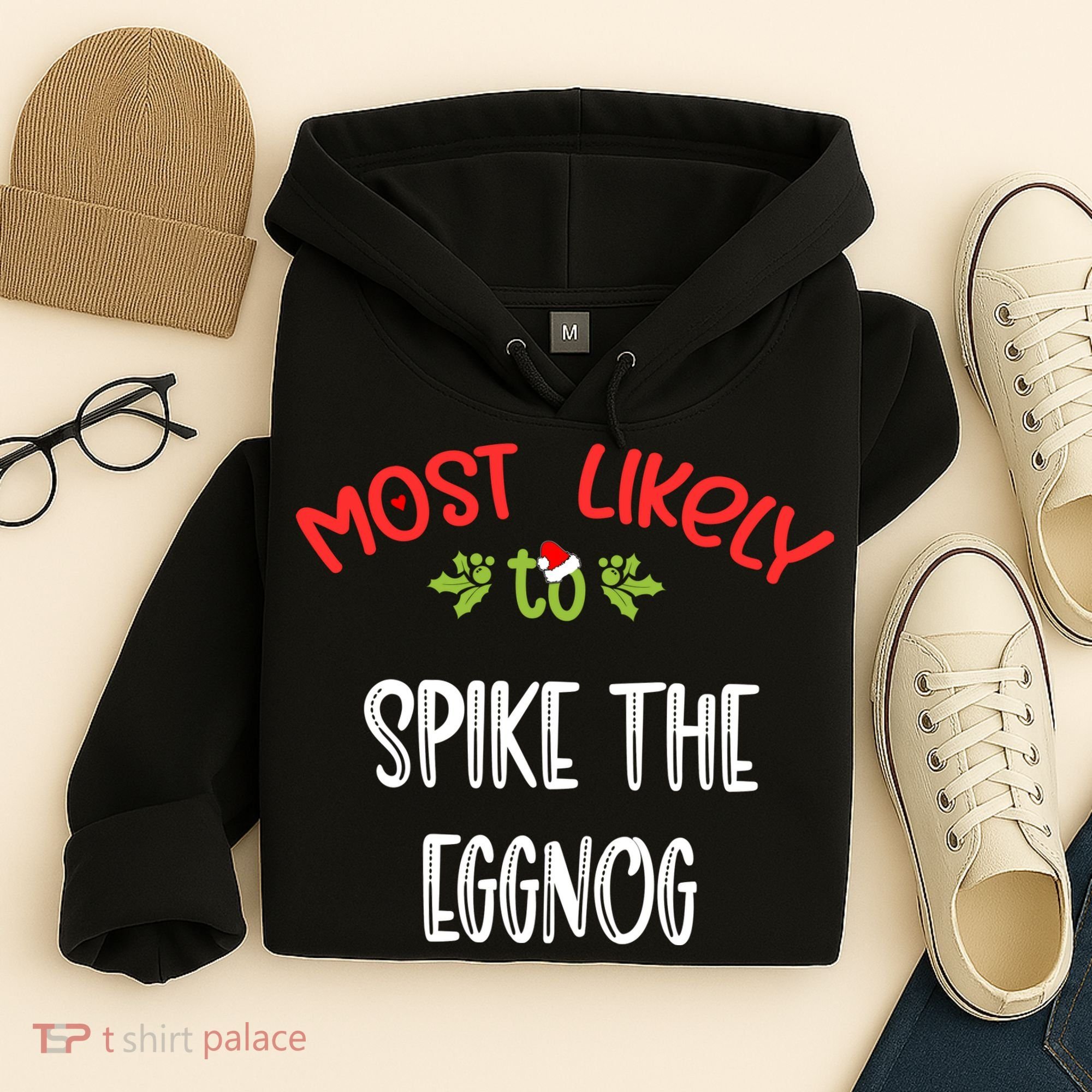 Most Likely To Christmas Spike The Eggnog Family Group Hoodie