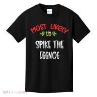 Most Likely To Christmas Spike The Eggnog Family Group Kids T-Shirt thumb 0