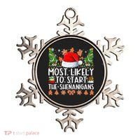 Most Likely To Start The Shenanigans Family Christmas Ornament thumb 0