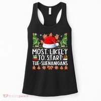 Most Likely To Start The Shenanigans Family Christmas Women's Tank Top thumb 0