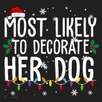 Most Likely To Decorate Her Dog Funny Christmas Golf Towel thumb 3