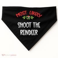 Most Likely To Christmas Shoot The Reindeer Family Group USA-Made Doggie Bandana thumb 0