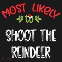 Most Likely To Christmas Shoot The Reindeer Family Group Coaster thumb 2