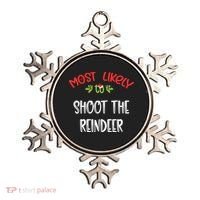 Most Likely To Christmas Shoot The Reindeer Family Group Ornament thumb 0