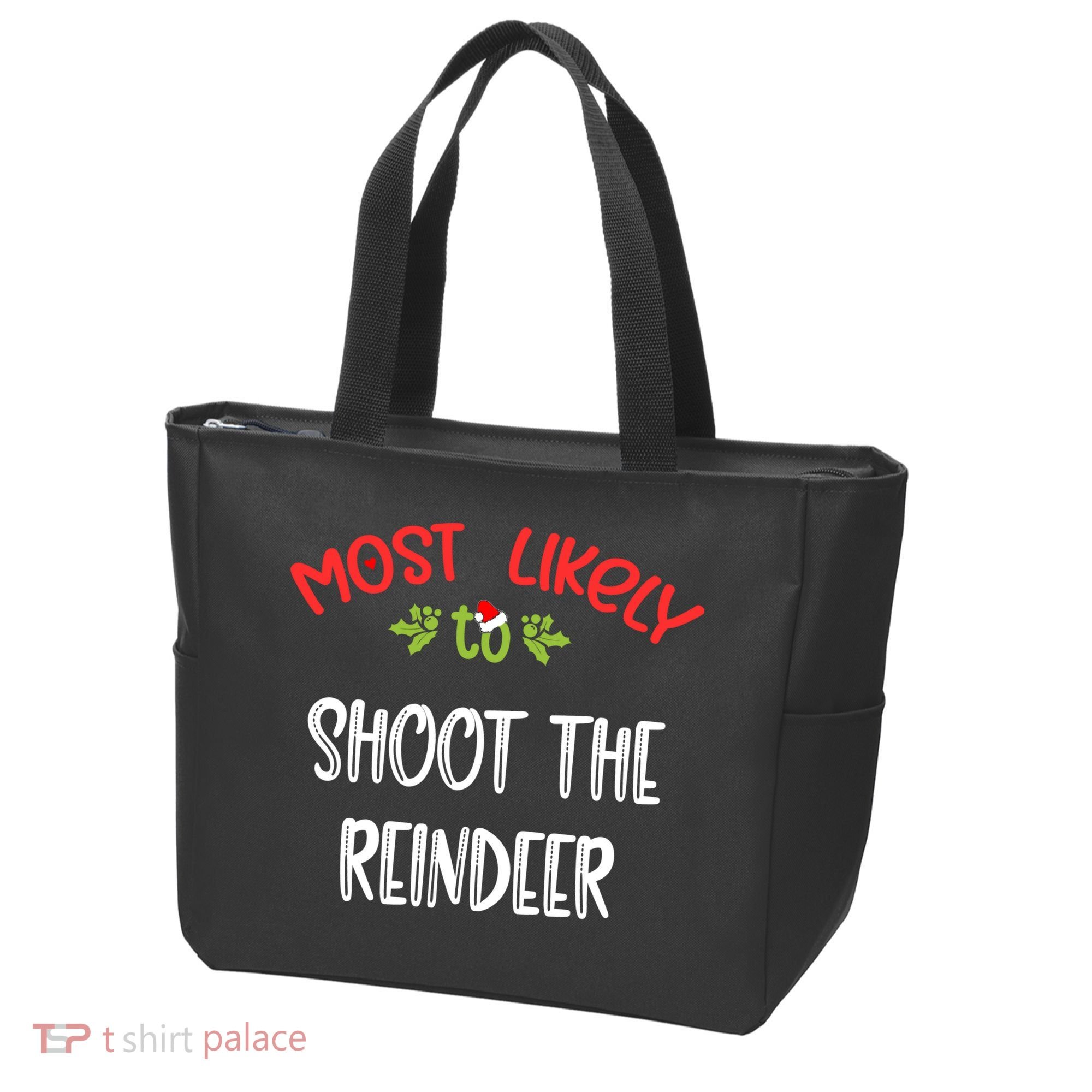 Most Likely To Christmas Shoot The Reindeer Family Group Tote Bag