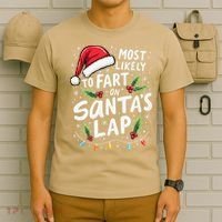 Most Likely To Fart On SantaS Lap Funny Family Christmas T-Shirt thumb 6