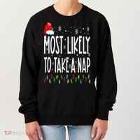 Most Likely To Take A Nap Family Matching Christmas Women's Sweatshirt thumb 0