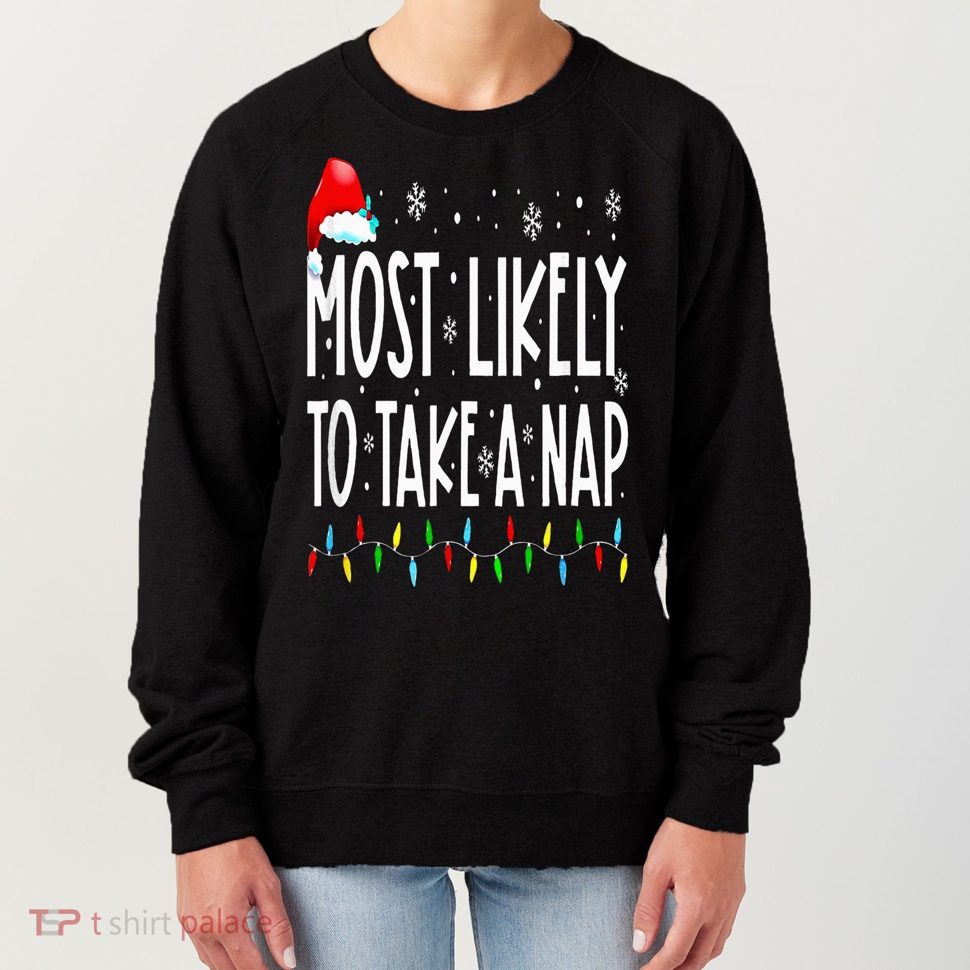 Most Likely To Take A Nap Family Matching Christmas Women's Sweatshirt