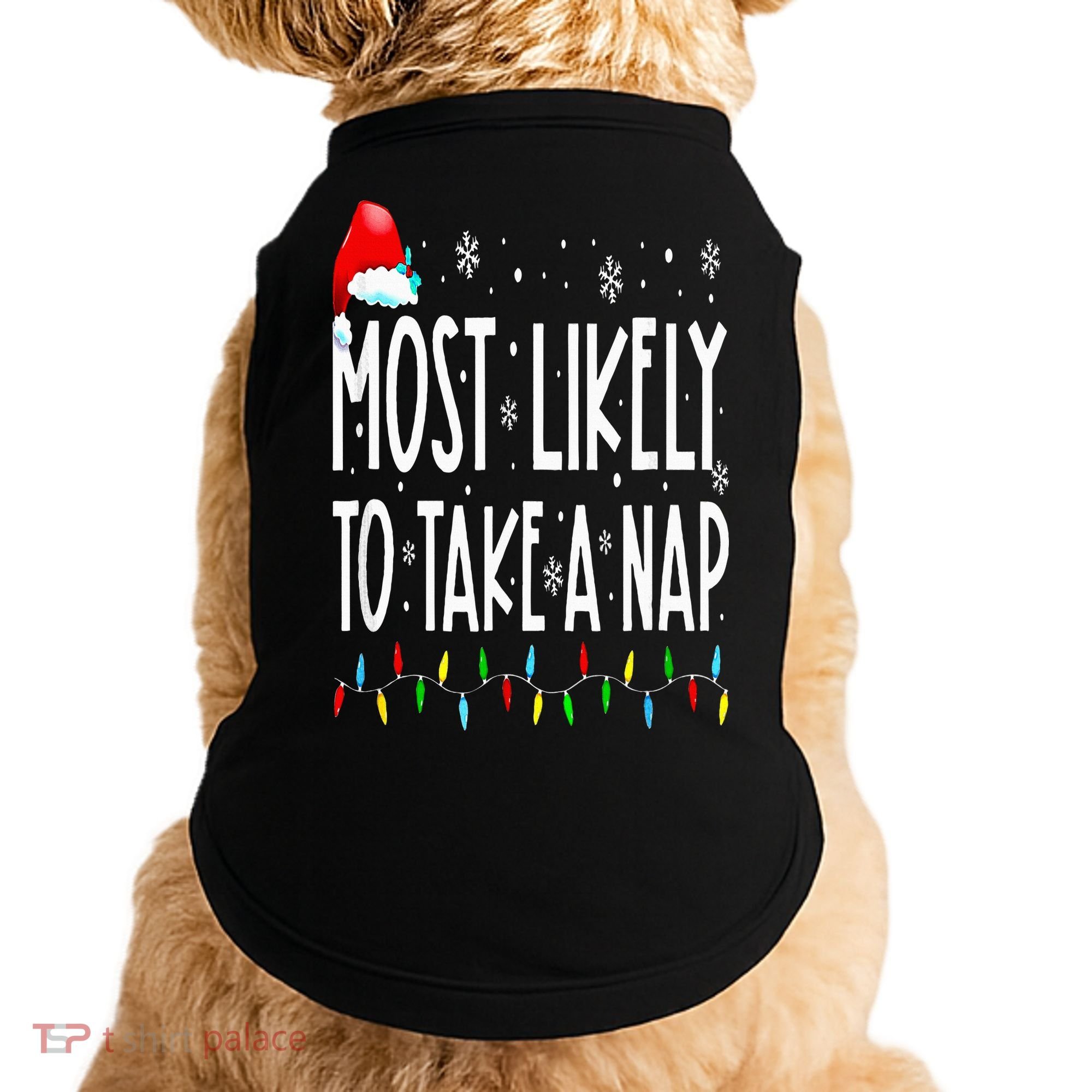 Most Likely To Take A Nap Family Matching Christmas Doggie Tank