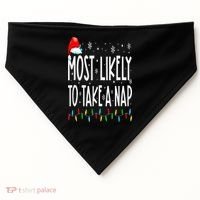 Most Likely To Take A Nap Family Matching Christmas USA-Made Doggie Bandana thumb 0