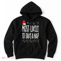 Most Likely To Take A Nap Family Matching Christmas Hoodie thumb 0