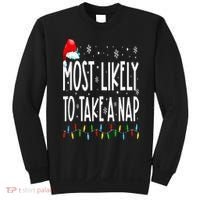 Most Likely To Take A Nap Family Matching Christmas Sweatshirt thumb 0