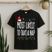 Most Likely To Take A Nap Family Matching Christmas T-Shirt thumb 2