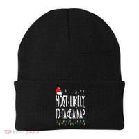 Most Likely To Take A Nap Family Matching Christmas Beanie thumb 0