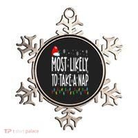 Most Likely To Take A Nap Family Matching Christmas Ornament thumb 0