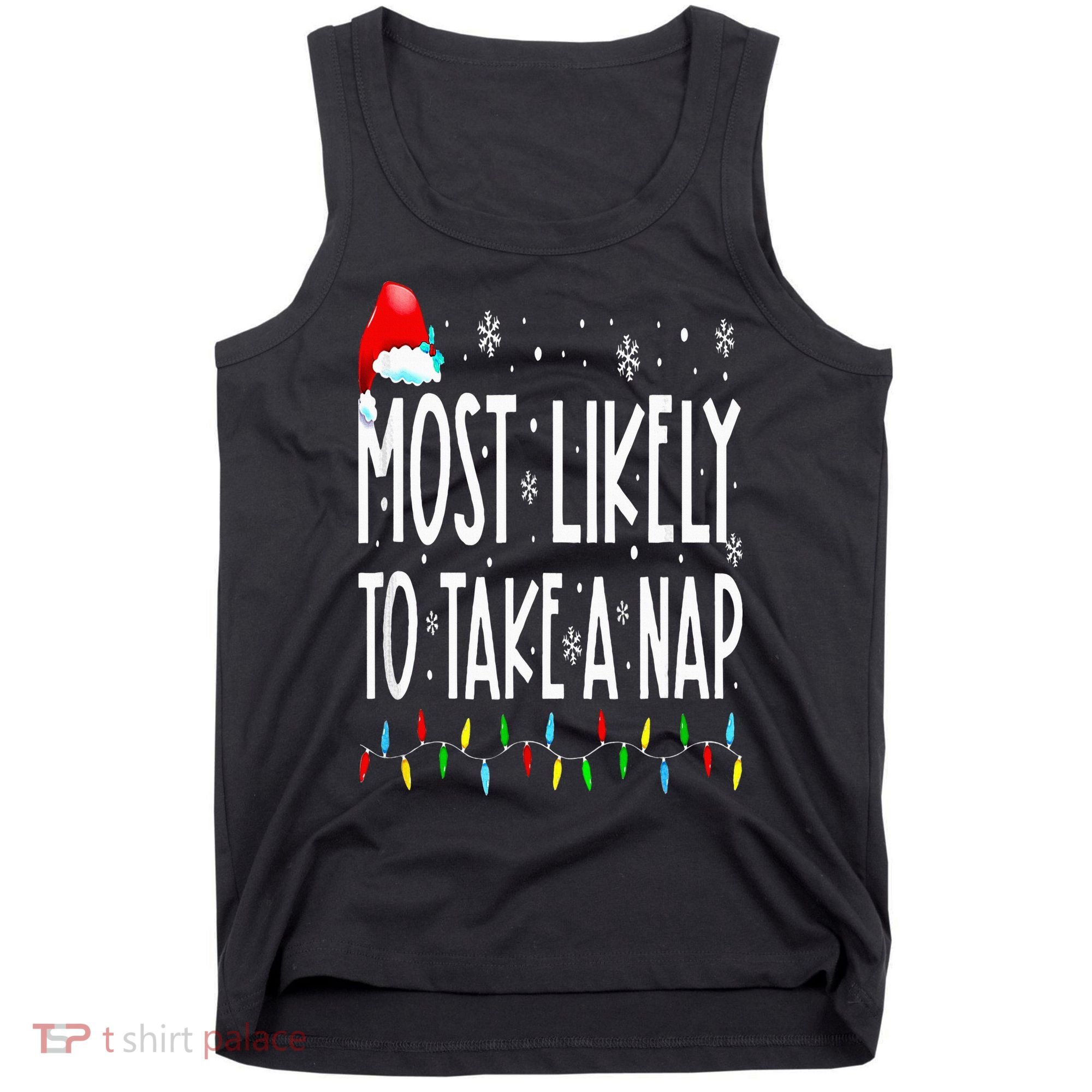 Most Likely To Take A Nap Family Matching Christmas Tank Top