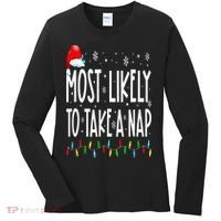Most Likely To Take A Nap Family Matching Christmas Women's Long Sleeve Shirt thumb 0