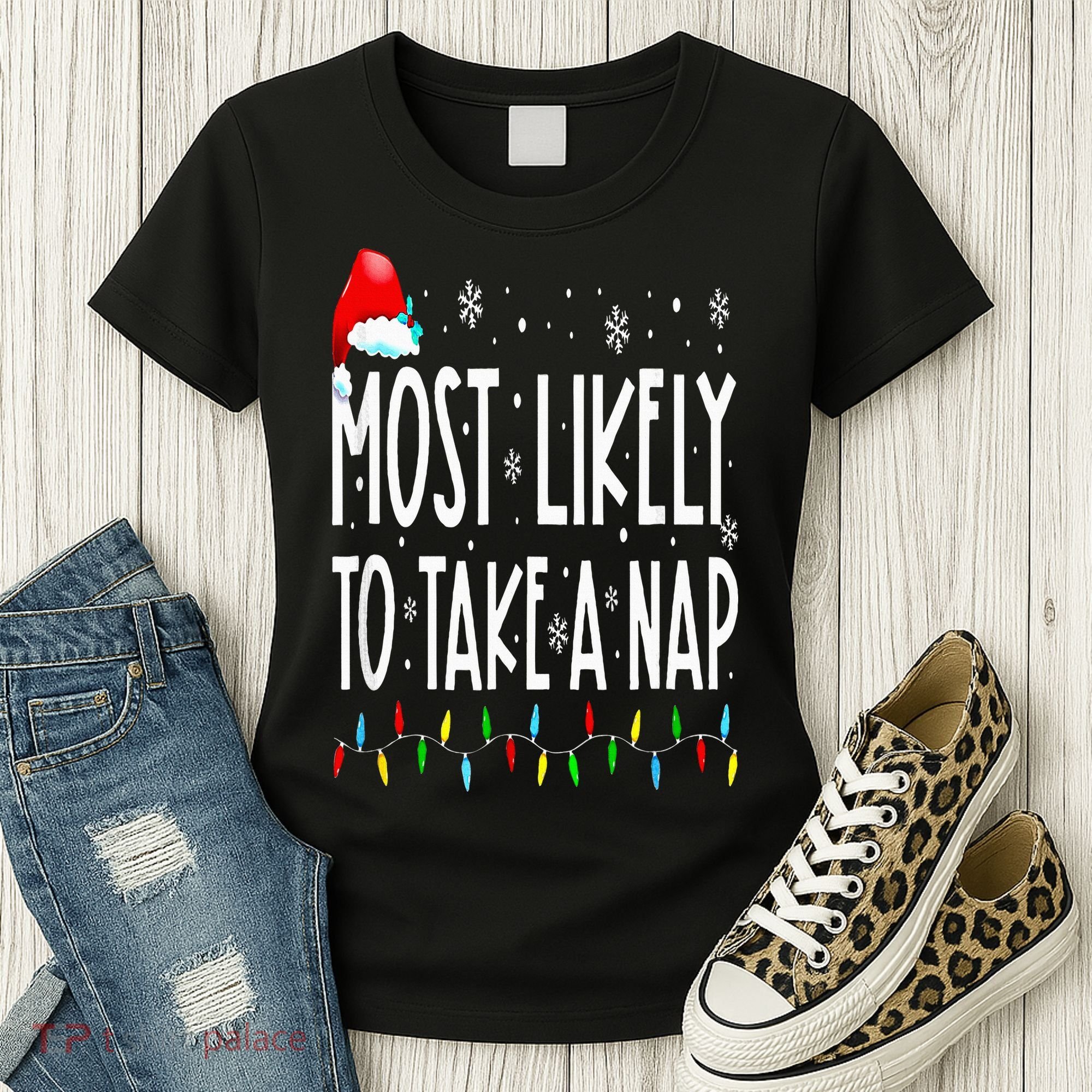 Most Likely To Take A Nap Family Matching Christmas Women's T-Shirt