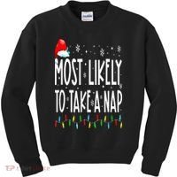 Most Likely To Take A Nap Family Matching Christmas Kids Sweatshirt thumb 0