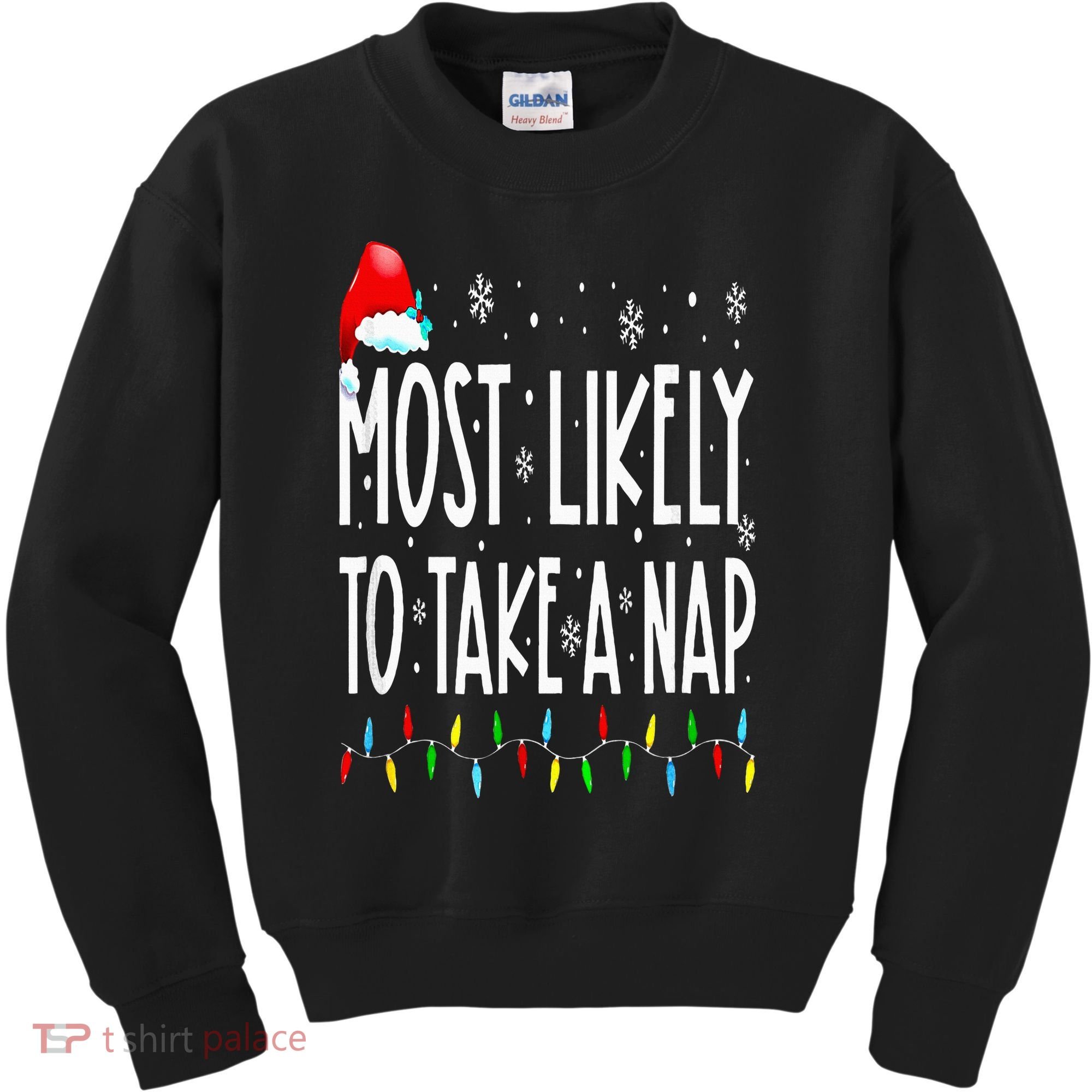 Most Likely To Take A Nap Family Matching Christmas Kids Sweatshirt