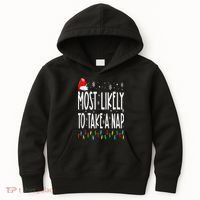 Most Likely To Take A Nap Family Matching Christmas Kids Hoodie thumb 0