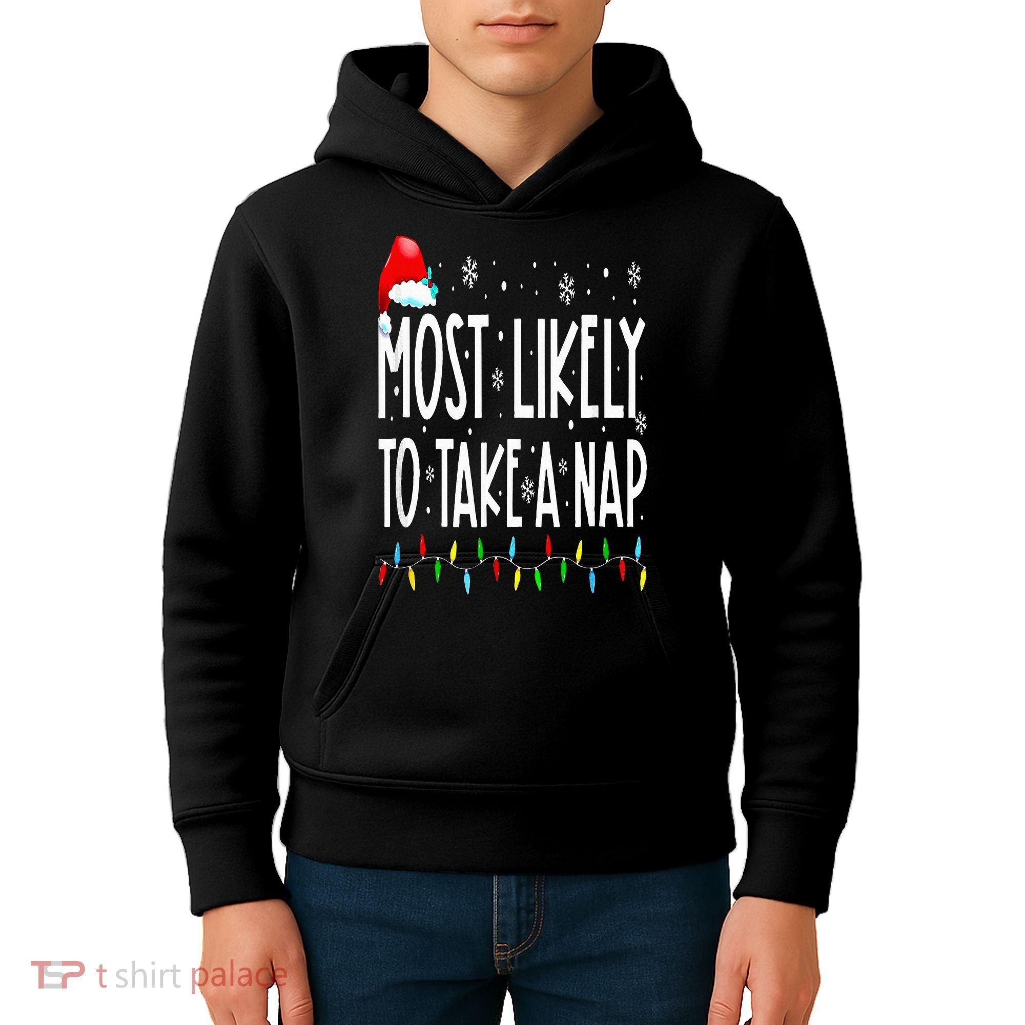 Most Likely To Take A Nap Family Matching Christmas Kids Hoodie