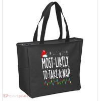 Most Likely To Take A Nap Family Matching Christmas Tote Bag thumb 2