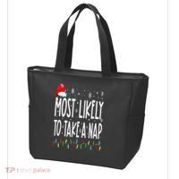 Most Likely To Take A Nap Family Matching Christmas Tote Bag thumb 3