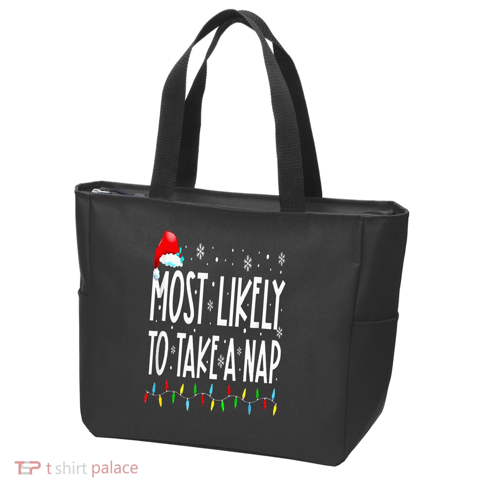 Most Likely To Take A Nap Family Matching Christmas Tote Bag