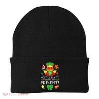 Most Likely To Open All The Presents Funny Christmas Cat Santa Beanie thumb 0