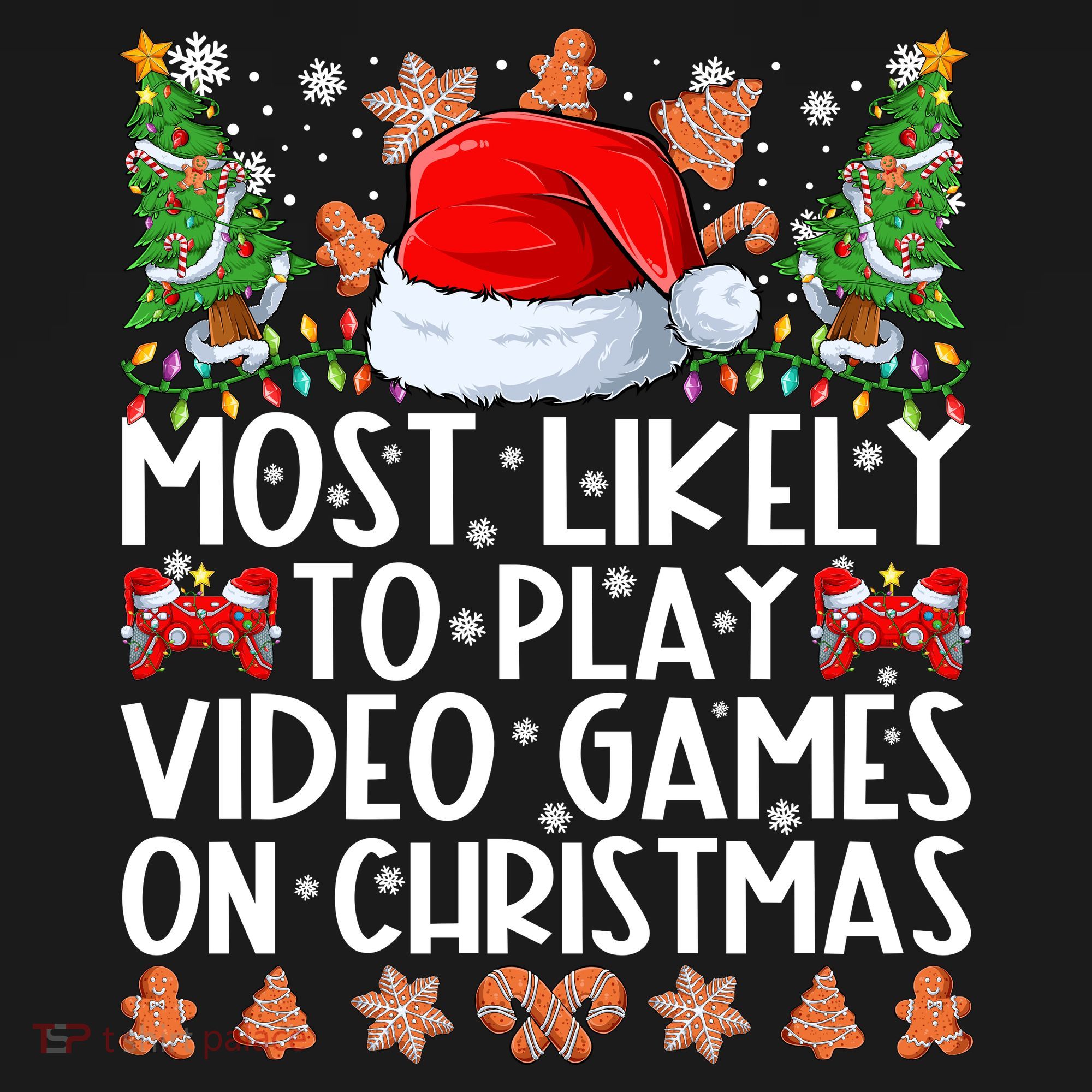 Most Likely To Play Video Games On Christmas Shirts For Family Sweatshirt