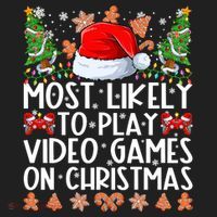 Most Likely To Play Video Games On Christmas Shirts For Family Beanie thumb 2