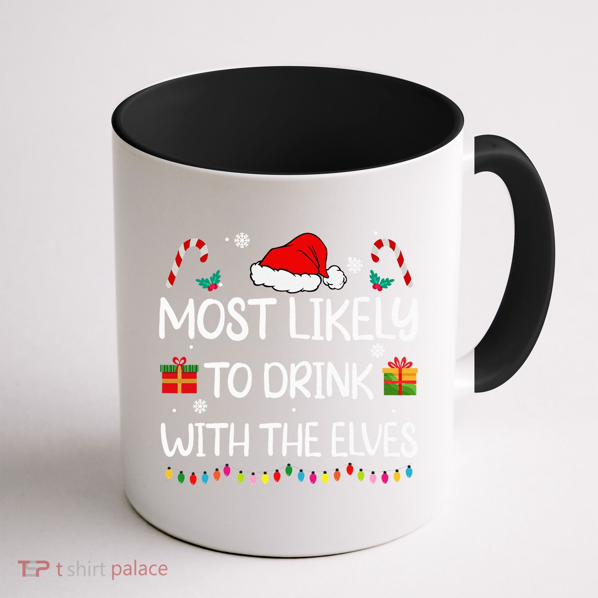 Most Likely To Drink With The Elves Elf Family Christmas Coffee Mug