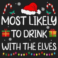 Most Likely To Drink With The Elves Elf Family Christmas Beanie thumb 2