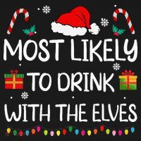 Most Likely To Drink With The Elves Elf Family Christmas Mousepad thumb 1