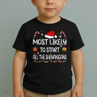 Most Likely To Start All The Shenanigans Family Christmas Toddler T-Shirt thumb 2