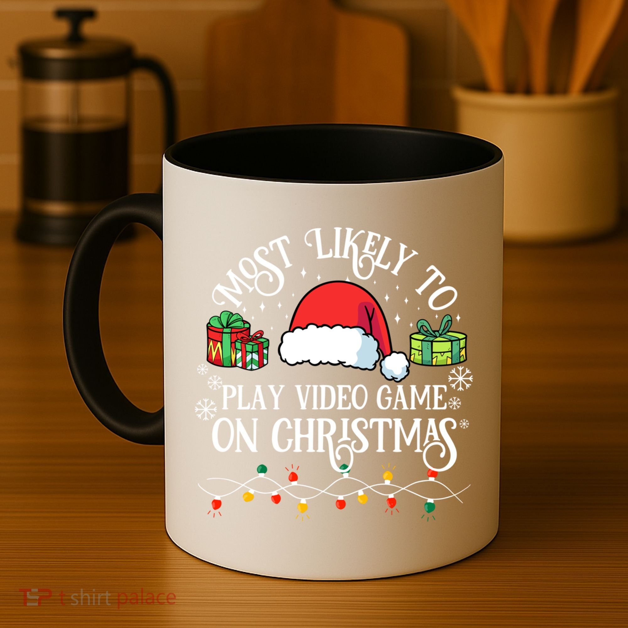 Most Likely To Play Videogame On Christmas Funny Xmas Pajama Funny Gift Coffee Mug