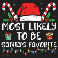 Most Likely To Be Santas Favorite Matching Family Christmas Golf Towel thumb 3