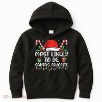 Most Likely To Be Santas Favorite Matching Family Christmas Kids Hoodie thumb 0