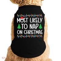 Most Likely To Nap On Christmas Shirts For Family Doggie Tank thumb 0