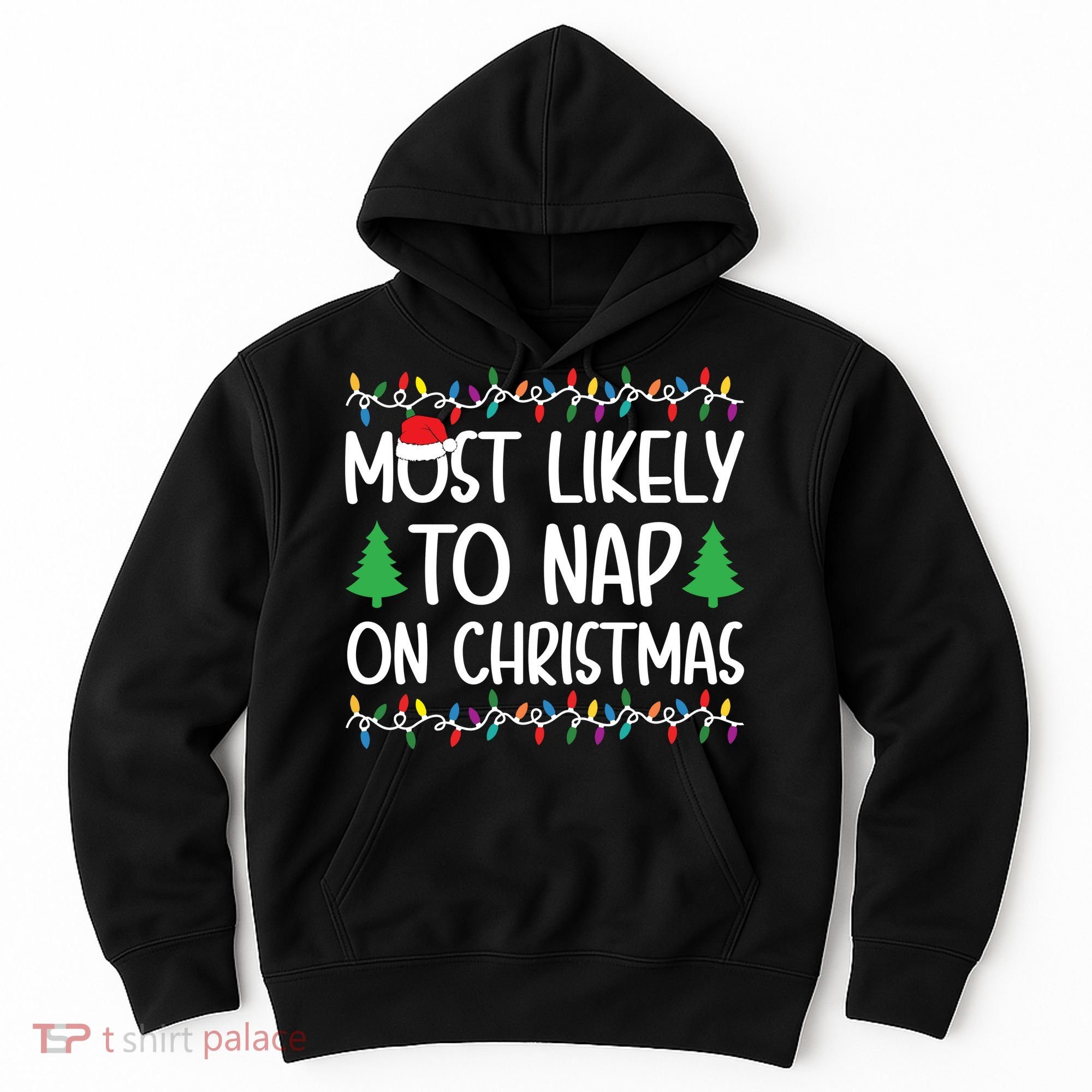Most Likely To Nap On Christmas Shirts For Family Hoodie